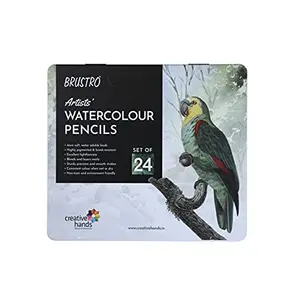 BRUSTRO Artists Watercolour Pencil Set of 24 (in Elegant tin Box)