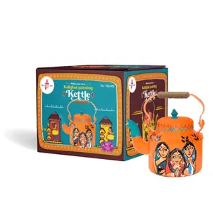Kalakaram Make Your Own Kalighat Painting Kettle DIY Activity Box Buy Painting Set/Kit for Kids 12+ Year Craft Educational Kit for Kids Creativity Kit for Boys and Girls Traditional Painting Kit