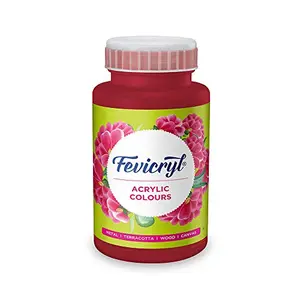 Fevicryl Acrylic Colour Art and Craft Paint DIY Paint Rich Pigment Non-Craking Paint for Canvas Wood Leather Earthenware Metal | Ideal for Artists | Maroon 500ml