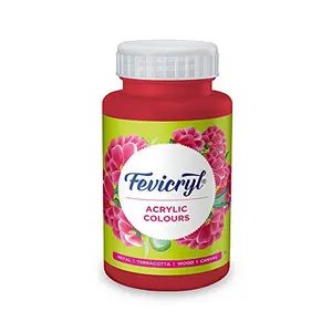 Fevicryl Acrylic Colour Art and Craft Paint DIY Paint Rich Pigment Non-Craking Paint for Canvas Wood Leather Earthenware Metal | Ideal for Artists | Magenta Pink 500ml