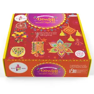 Kalakaram Diwali Delight Craft Activity Box A Delightful Mix of 5 Craft Activities to Celebrate Diwali Festival DIY Hobby Craft Kit for Kids and Adults Festive Gift for Boys and Girls