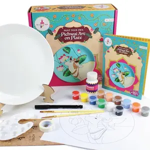 Kalakaram Paint Your Own Pichwai Art on a Plate Painting kit | Buy Painting Set/Kit for Kids 10 Year Old | Craft DIY Educational Kit for Kids | Best Gift for Boys and Girls| Traditional Painting Kits