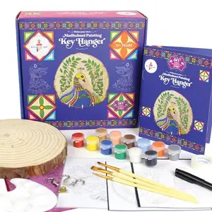 Kalakaram Make Your Own Madhubani Painting Key Hanger DIY Activity Box Painting Set/Kit for Kids 12+ Year Old Craft for Kids Learning and Creativity Kit for Boys and GirlsTraditional Painting Kit