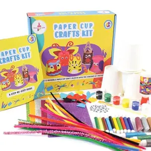 Kalakaram Paper Craft Kit for Kids DIY Fun Activity Kit for Kids Paper Cup Painting and Craft Kit Kids Educational Activity Kit Fun Crafts for Kids Hobby Craft Set for Kids DIY Craft Kit