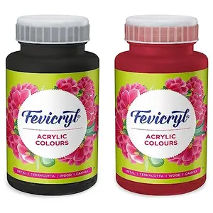 Fevicryl Pidilite Acrylic Painting Color (Maroon 500ml) Pidilite Acrylic Colour Black Acrylic Paint 500 ml