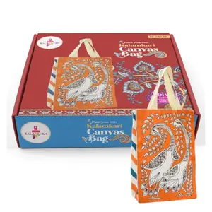 Kalakaram Paint Your Own Kalamkari Bag DIY Activity Box Bag Painting Kit for Adults Painting Set/Kit for Kids Age 12+