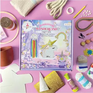 Kalakaram Wonderland Craft Box Create 4 Wonderful Crafts with This Kit for Kids Aged 5 and More Birthday Gift for Kids and Girls DIY Art and Craft Kit