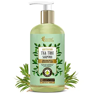 Oriental Botanics Australian Tea Tree Hair Shampoo - With Aloe Vera Shea Butter - For Healthy And Nourished Hair - No SLS/Sulphate Paraben Silicones 300ml