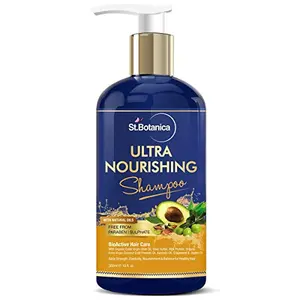 StBotanica Ultra Nourishing Hair Shampoo - 300ml For Dry Normal Hair - No SLS/Sulphate No Parabens No Silicon (New & Improved)