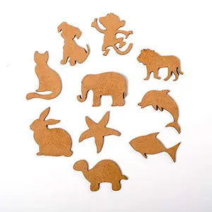 IVEI DIY MDF Animal Magnets - Set of 10-Shaped MDF Fridge Magnet Blanks Cutouts - for Painting Wooden Sheet Craft Decoupage Resin Art Work & Decoration