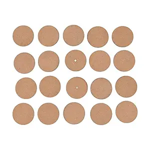IVEI DIY MDF Wood Sheet Round Craft Magnet - Plain MDF Fridge Magnet Blanks Cutouts - Set of 20 with 3mm - 2in Diameter for Painting Wooden Sheet Craft Decoupage Resin Art Work & Decoration