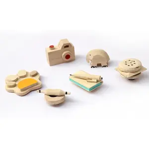 IVEI wooden miniature decorative fridge magnets - wooden handcrafted miniature collection - quirky magnets - budget gifts - set of 6 - for refrigerator.