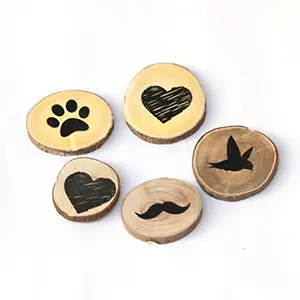IVEI Circular Heart Bird Paw Mustache Wooden Magnets (Set Of 5) - budget gifts - innovative magnets