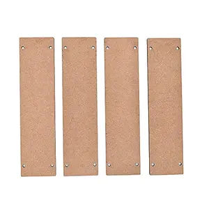 IVEI DIY Wood Sheet Craft - MDF Cutouts Hangings Rectangular - Plain MDF Blanks Cutouts - Set of 4 with 2 Holes for Painting Wooden Sheet Craft Decoupage Resin Art Work & Decoration