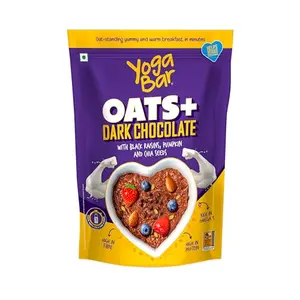 Yogabar Dark Chocolate Oats 1Kg Wholegrain Oatmeal That Helps Reduce Cholesterol Healthy Breakfast Cereal High In Protein & Gluten-Free Now With Black Raisins