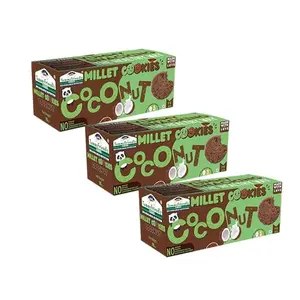 Tummy Friendly Foods Millet Cookies - Coconut - Pack of 3 - 75g each. Healthy Ragi Biscuits, snacks for Baby, Kids & Adults