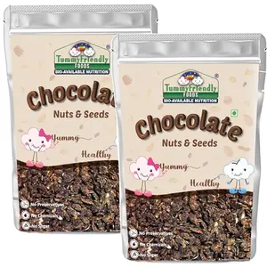 Tummy Friendly Foods Chocolate Nuts and Seeds Mix -  Pack - 200 g each. Healthy Ragi Biscuits, snacks for Baby, Kids & Adults