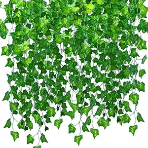 Artificial Ivy Leaf Fake Plants Vines Greenery Garland Leaves Hanging for Home Kitchen Office Garden Wedding Party Home Wall Indoor Outdoor Decor 6.6 Feet Each 10 Pack