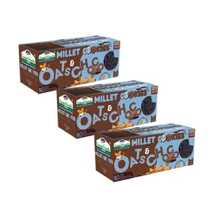 Tummy Friendly Foods Millet Cookies - OatsChoco - Pack of 3 - 75g each. Healthy Ragi Biscuits, snacks for Baby, Kids & Adults