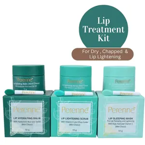 Perenne Lip Hydrating Balm, Lip Lightening Scrub & Lip Sleeping Mask (Mint Choco, 10gm x 3)