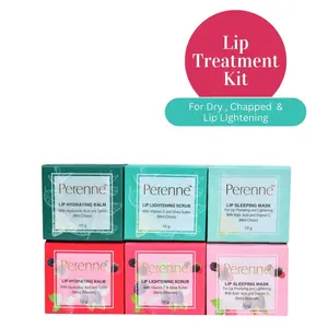Perenne Lip Hydrating Balm, Lip Lightening Scrub & Lip Sleeping Mask Combo Pack (Berry Blossom & Mint Choco, 10gm x 6)