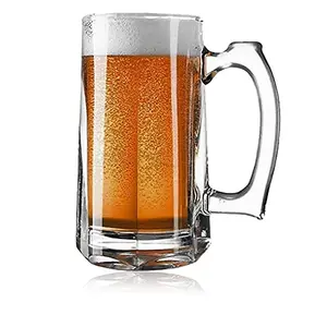 Crystal Beer Mugs Set of 12 with Strong Handle Transparent - 400ml- (Premium Fancy Beer Mug for Husband)