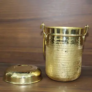 Indian Bartan brass milkpot \ dolu \ milk can 1.5L