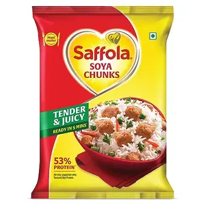 Saffola Soya Chunks Tender & Juicy 53% Protein 1kg
