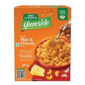 Tata Sampann Yumside Mac n Cheese Instant Macroni Pasta 285g Ready to Eat Food Ready in 60 secs NO Added Artificial Colours & Flavours Pack of 1