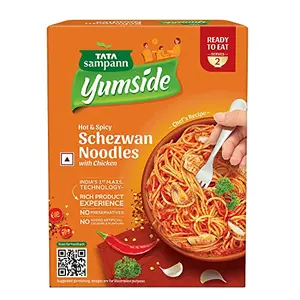 Tata Sampann Yumside Instant Schezwan Chicken Noodles - Non Veg 285g Ready to Eat Food Ready in 60 secs NO Preservatives NO Added Artificial Colours & Flavours Pack of 1
