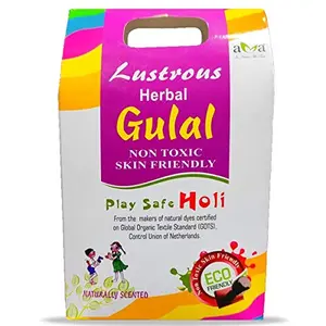 Vegetal Lustrous Natural Holi Colours Herbal Gulal; 400gm; Red Pink Green Yellow Blue - Pack of 5