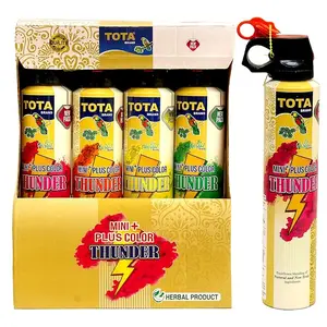 Tota Natural and Herbal Mini Thunder Plus Holi Gulal Colors for Celebration Photoshoots Festivals- Pack of 4 (350 ml Each)