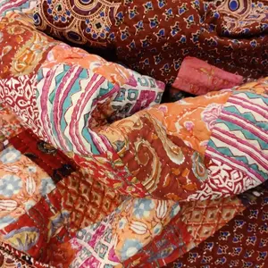 Indian Tijori Patchwork Single Reversible  Quilt