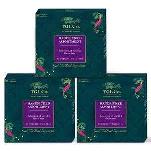 TGL Co.Handpicked Assortments Tea Bags Box - Assorted Tea Bags Box (16 Tea Bags) Pack of 3