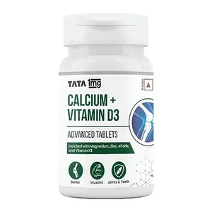 Tata 1mg Calcium + Vitamin D3 Zinc Magnesium and Alfalfa Tablet (Pack of 60 Tabs.)