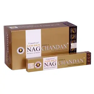 Golden NAG CHANDN Incense Sticks 15 g x 12 Pack