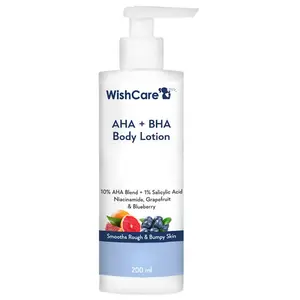 WishCare 10% AHA + 1% BHA Body Lotion for Smooths Rough & Bumpy Skin -200 ml