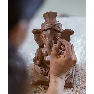 Meetakriti DIY Ganesha Clay KIT - 7" Idol