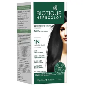 Biotique Bio Herbcolor 1N Natural Black Conditioning Color -Combo