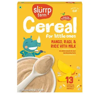 Slurrp Farm Mango, Ragi & Rice With Milk Cereal for Little Ones -200 gm
