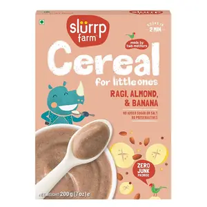 Slurrp Farm Ragi, Almond and Banana Cereal for little Ones -200 gm