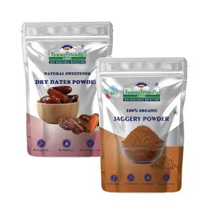 TummyFriendly Foods Natural Sweeteners Premium Dates, Organic Jaggery Powder Combo -Combo