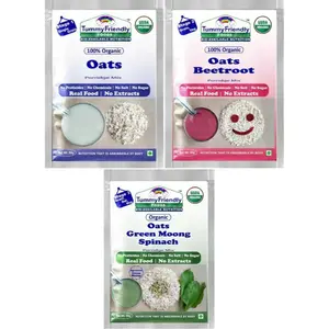 TummyFriendly Foods Certified Oats Porridge Mixes - Stage1, Stage2, Stage3 -Combo