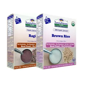 TummyFriendly Foods Certified Stage1 Ragi, Brown Rice Porridge Mixes -Combo