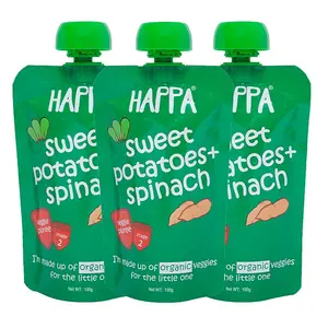 Happa Organic Food, Fruit Puree (Sweet Potato+ Spinach) -100 gm - Pack of 3