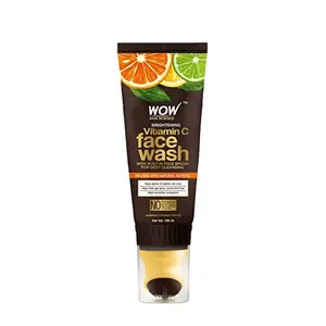 Wow Skin Science Brightening Vitamin C Foaming Face Wash Gel with Built-In Face Brush For Deep Cleansing