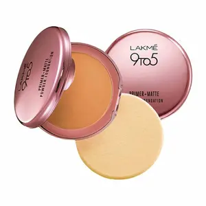 Lakme 9 To 5 Primer With Matte Powder Foundation Compact - Silky Golden