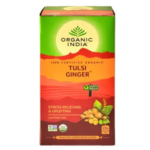 Organic India Tulsi Ginger 25 Tea Bags -Pack of 1