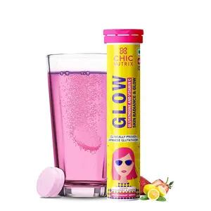 Chicnutrix Glow 500mg Effervescent Tablets - Strawberry & Lemon Flavor -20 tabs