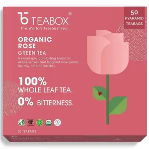Teabox Organic Rose Green Tea Bags -25 Teabags